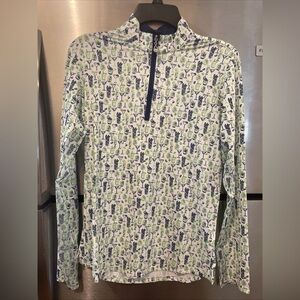 SanSoleil Women’s Gold Top Green And Blue Cocktails Size Medium